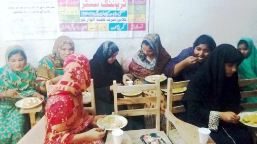 Women at a GHER skills workshop